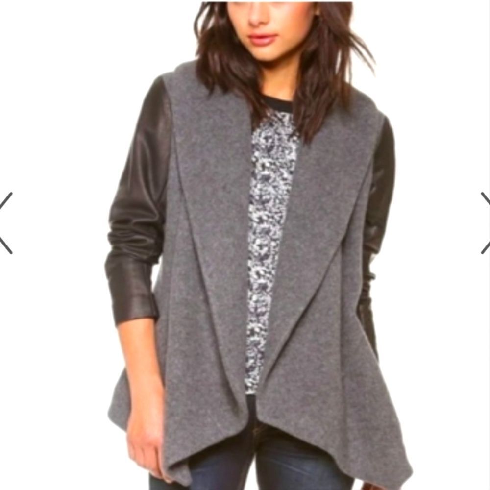 Theory Laura  Wool/Cashmere/Lambskin Blend Jacket Quiet Luxury Streetwear Size L